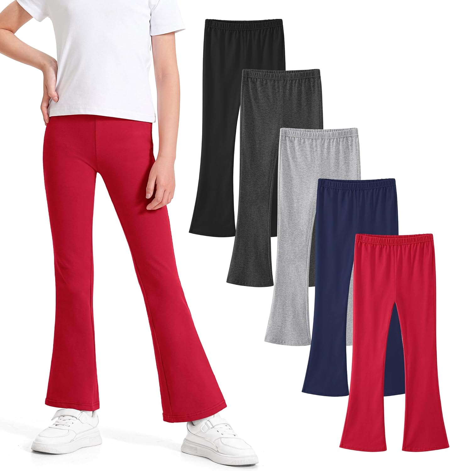 Girls Flare Leggings High Waist Bell Bottom Pants for Kids