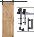 Heavy Duty 5.5 ft Black Sliding Barn Door Hardware Kit - Fits