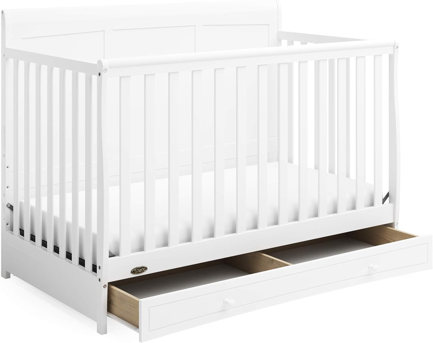 Graco Asheville 5-in-1 Convertible Crib with Drawer for Nursery