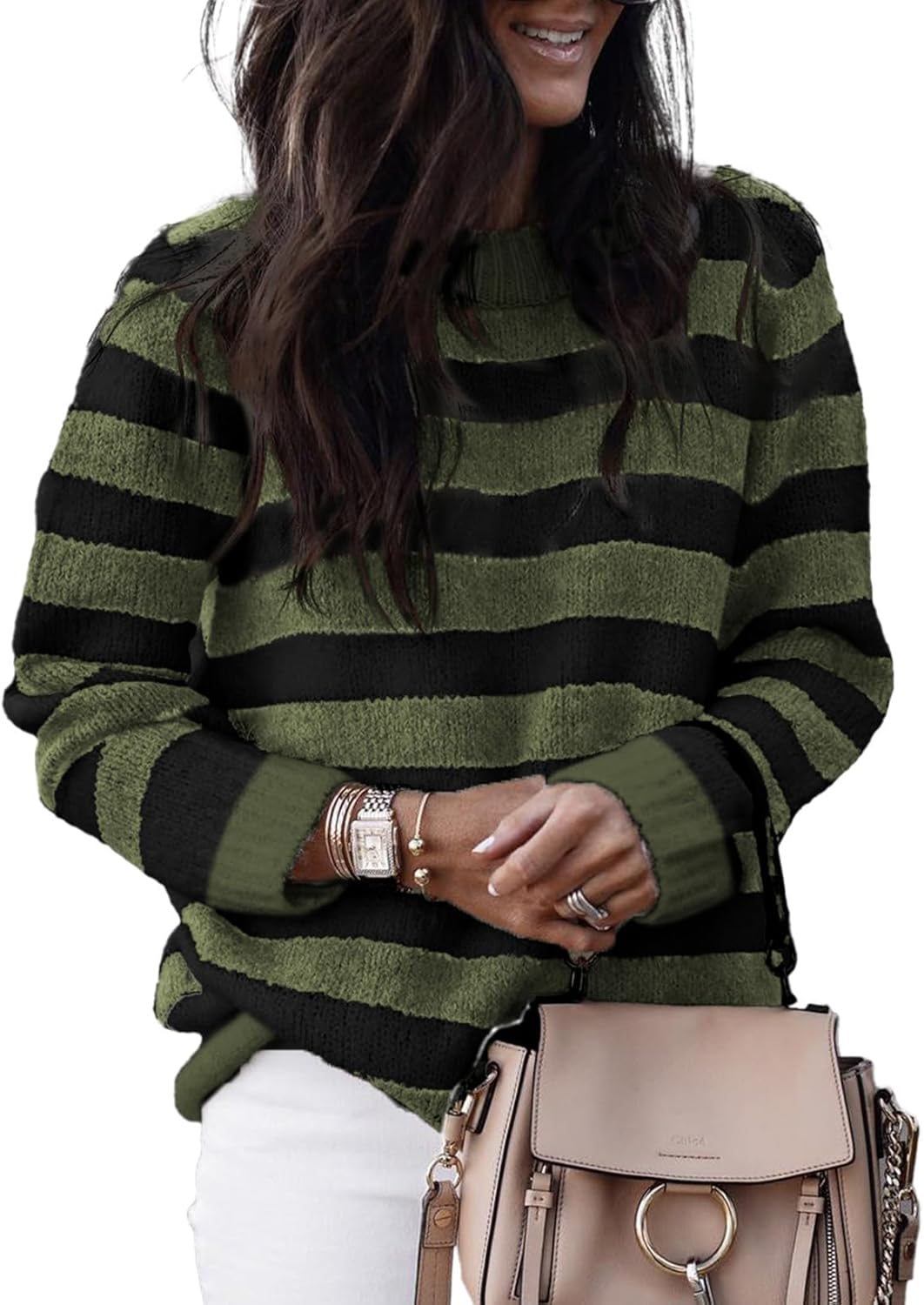 Dokotoo Sweaters for Women: Cute Color Block Knitted Pullover