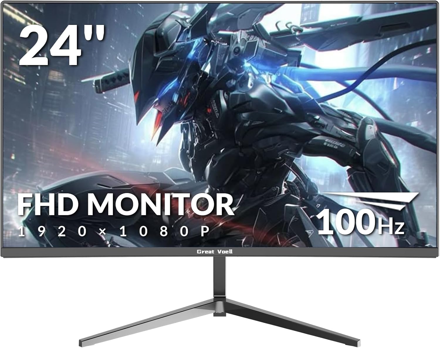 24 Inch Curved Monitor with Full HD 1080P and 100Hz Refresh Rate