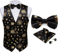 Mens Christmas Suit Vest Bowtie Set - Festive Silk Blend Waistcoat