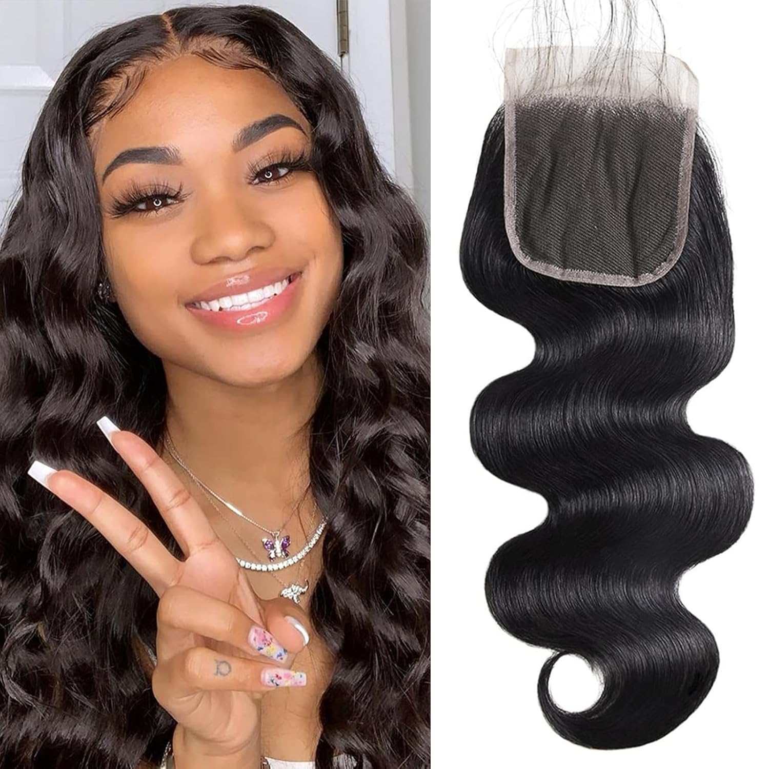 DMKEEP 4x4 HD Transparent Lace Closure for Stunning Styles
