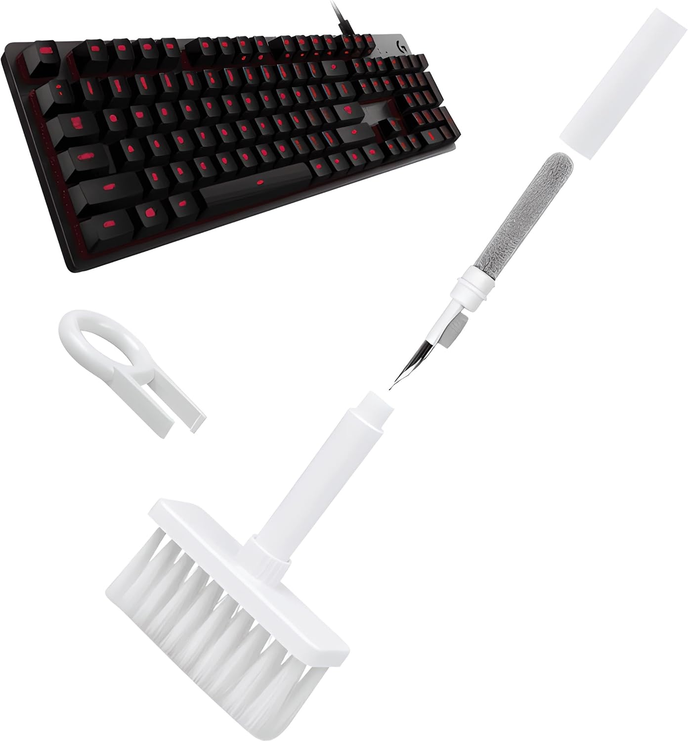 PrimOffice 5-in-1 Soft Cleaning Brush Kit: Keyboards & Earphones Cleaner