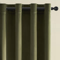 Olive Green Velvet Blackout Curtains 84 in - Soundproof Thermal Panels