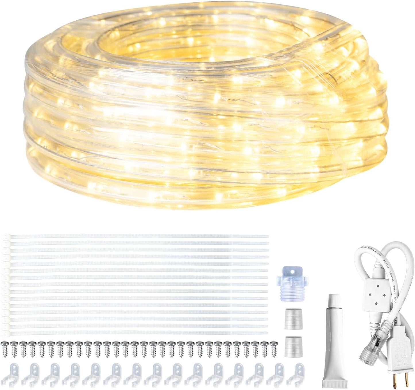 SURNIE LED Rope Lights Outdoor Warm White 25FT for Decor