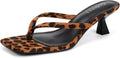 Kitten Flip Flop Thong Low Heels for Women - Slip On PU Leather 2.15in