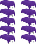 Purple Tablecloths for 6 ft Rectangle Tables - 10 Pack Reusable