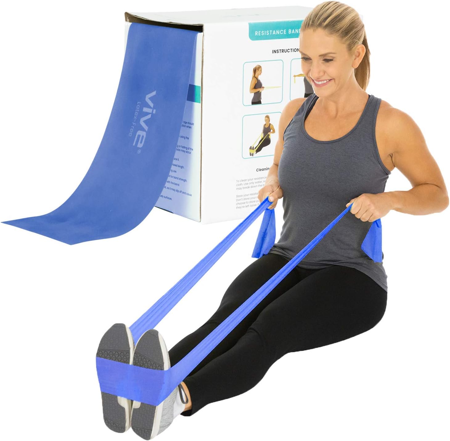 Vive Pro Non-Latex Resistance Bands - 25-Yard Roll for Therapy & Strength Training