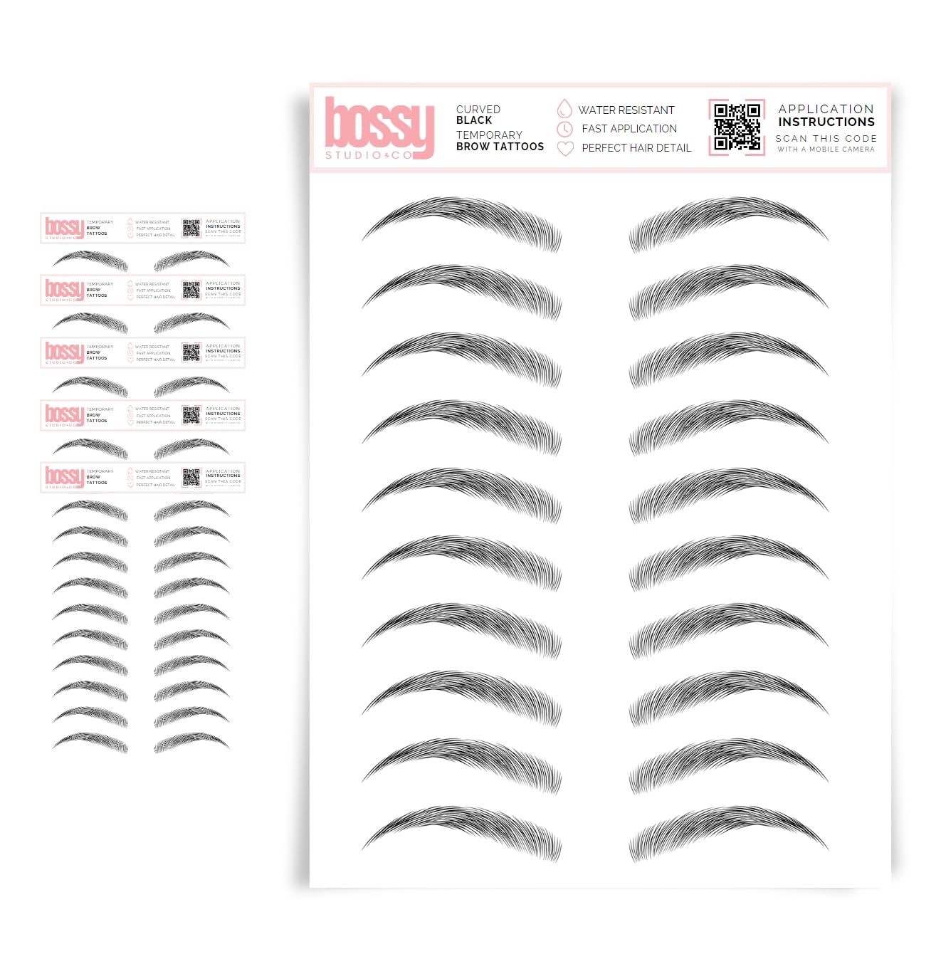 5 Pack Waterproof Eyebrow Tattoos for Natural Hair-Like Brows