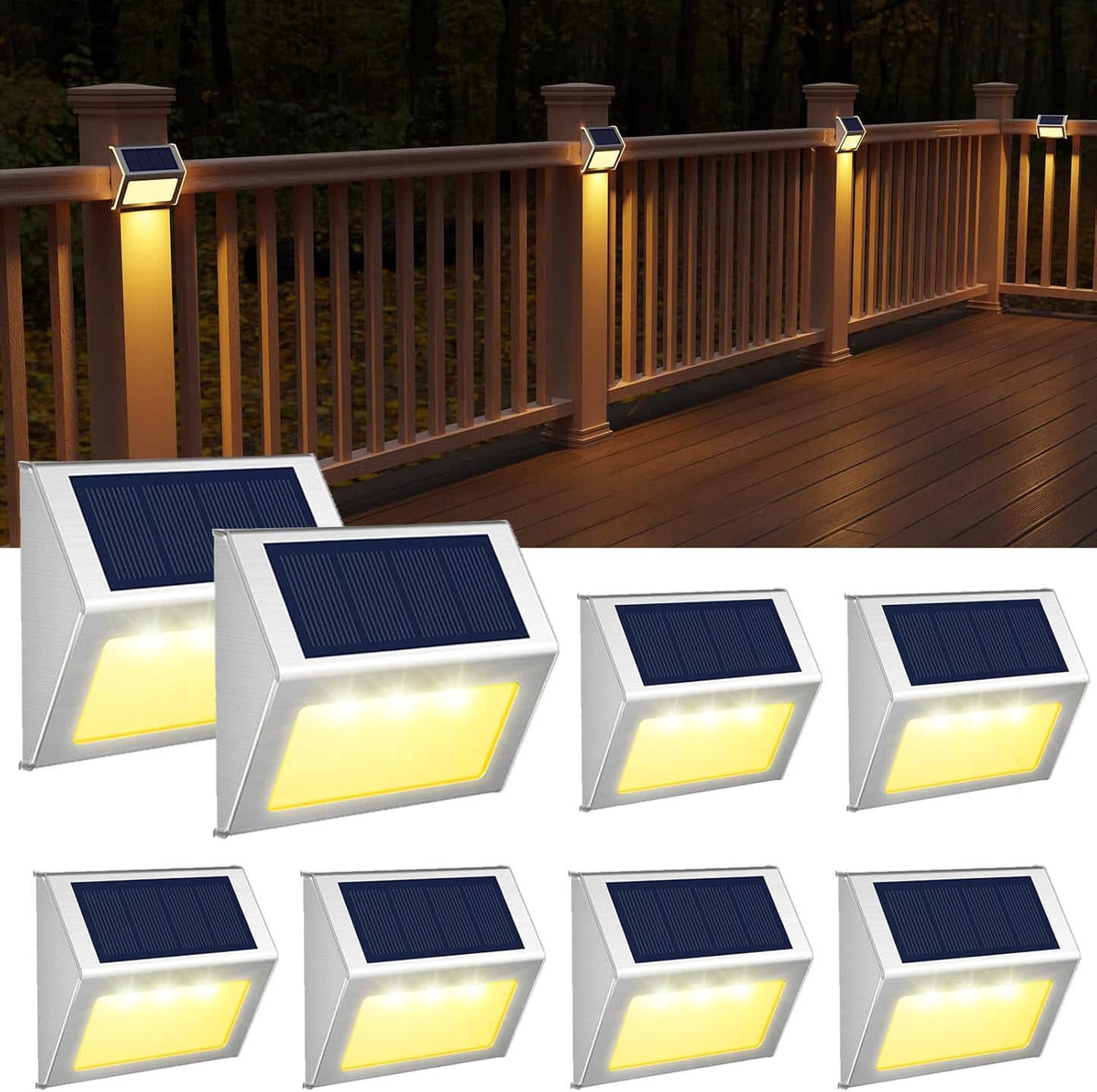 JSOT Solar Lights Outdoor for Deck and Garden Path Lighting