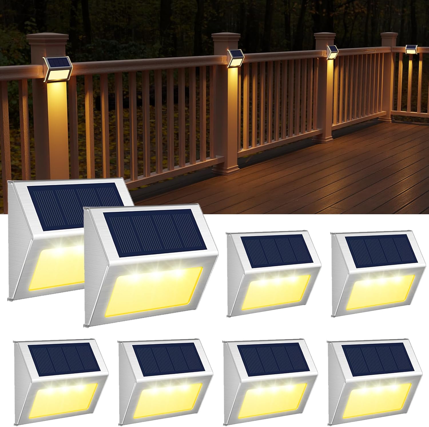 JSOT Solar Lights Outdoor for Deck and Garden Path Lighting