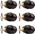 Probrico Round Oil Rubbed Bronze Passage Door Knobs - 6 Pack