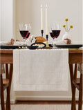 Pure Linen Hemstitch Table Runner 14 x 120 in - Light Natural
