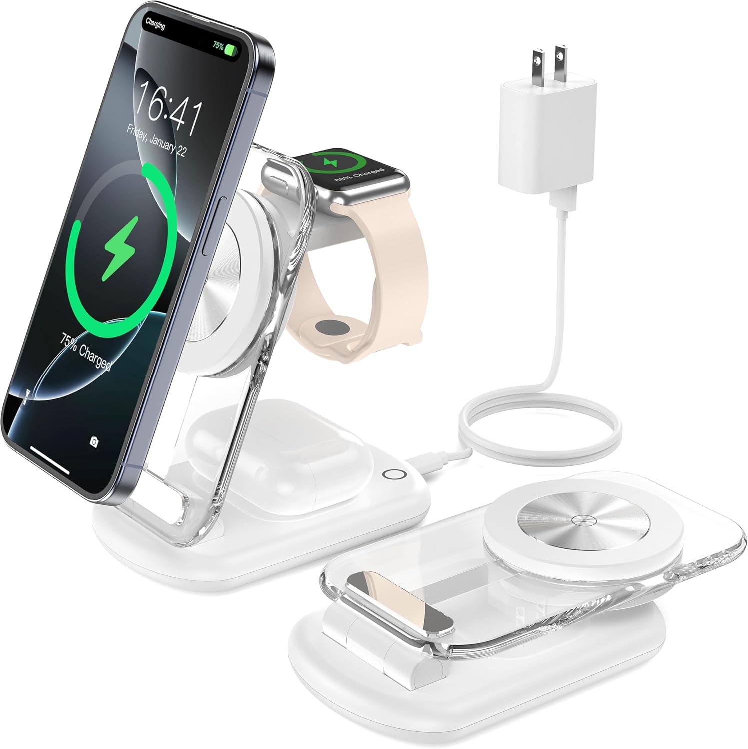 Fast 3-in-1 Magnetic Charging Stand: iPhone Series Travel Essential