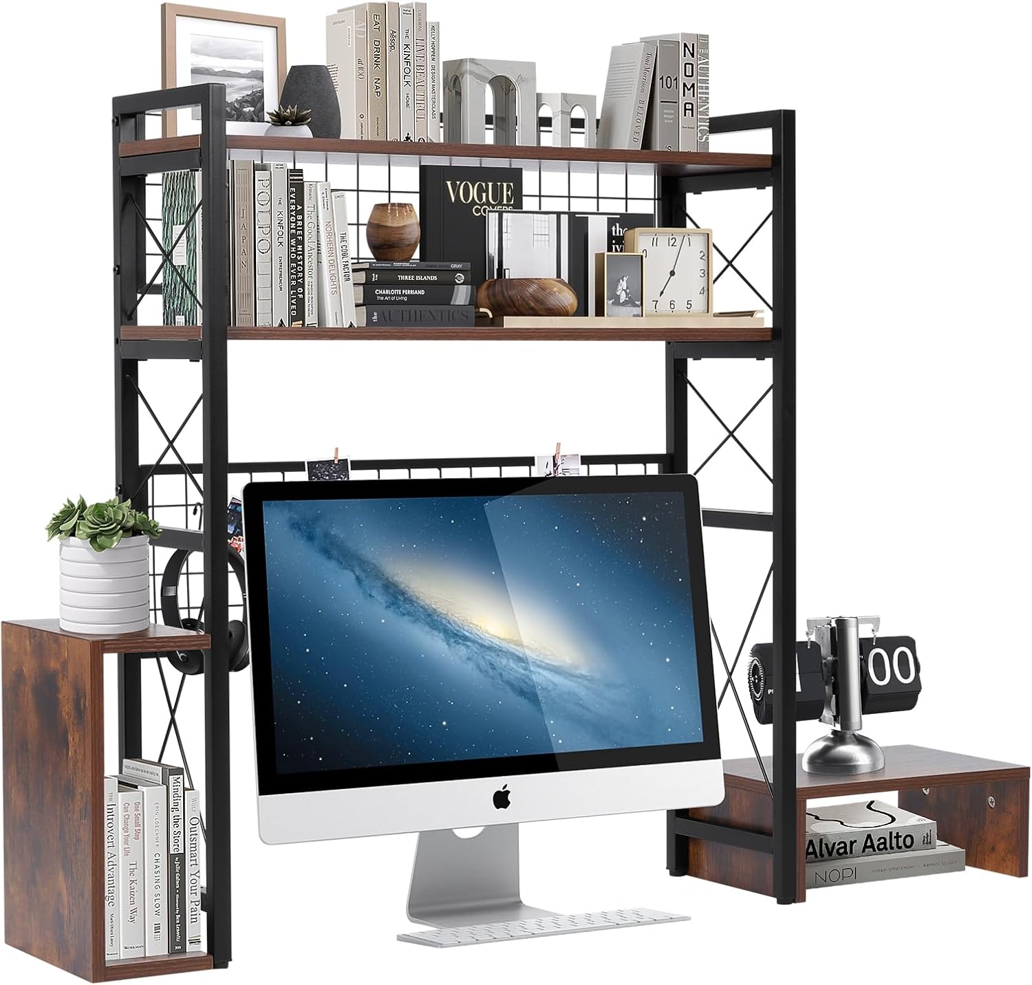 Adjustable 3-Tier Desk Organizer - Brown