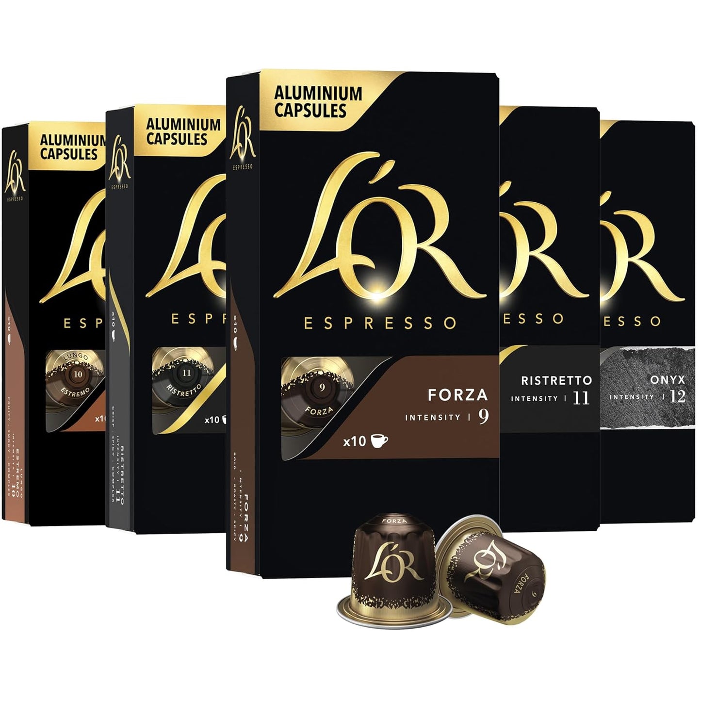 L'OR Espresso Capsules, 50 Ct Intense Variety Pack for L'OR & Nespresso Machines