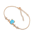 Raw Turquoise Crystal Chain Bracelet December Birthstone Gift