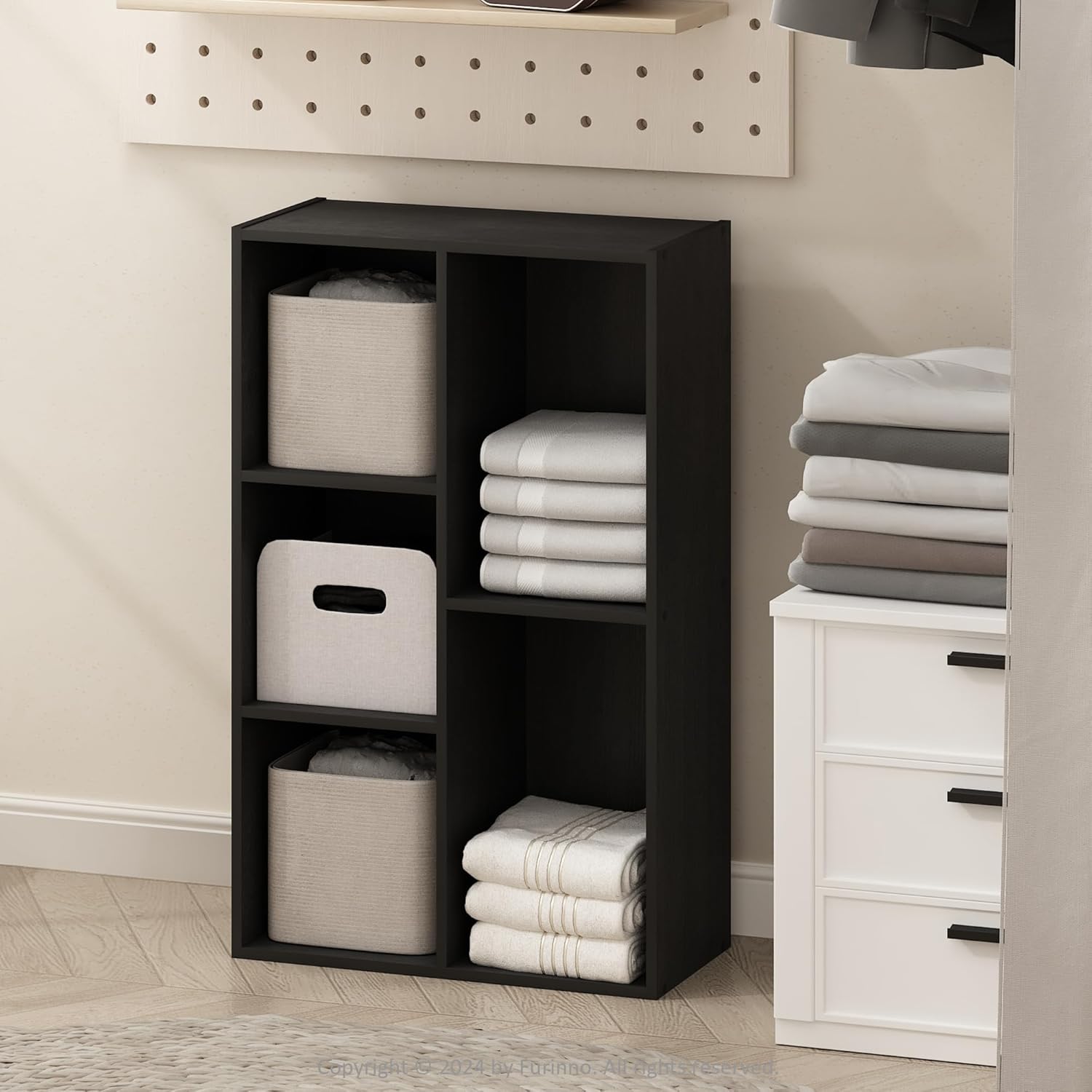 Furinno Reed 5-Cube Open Shelf for Closet & Clothing Storage