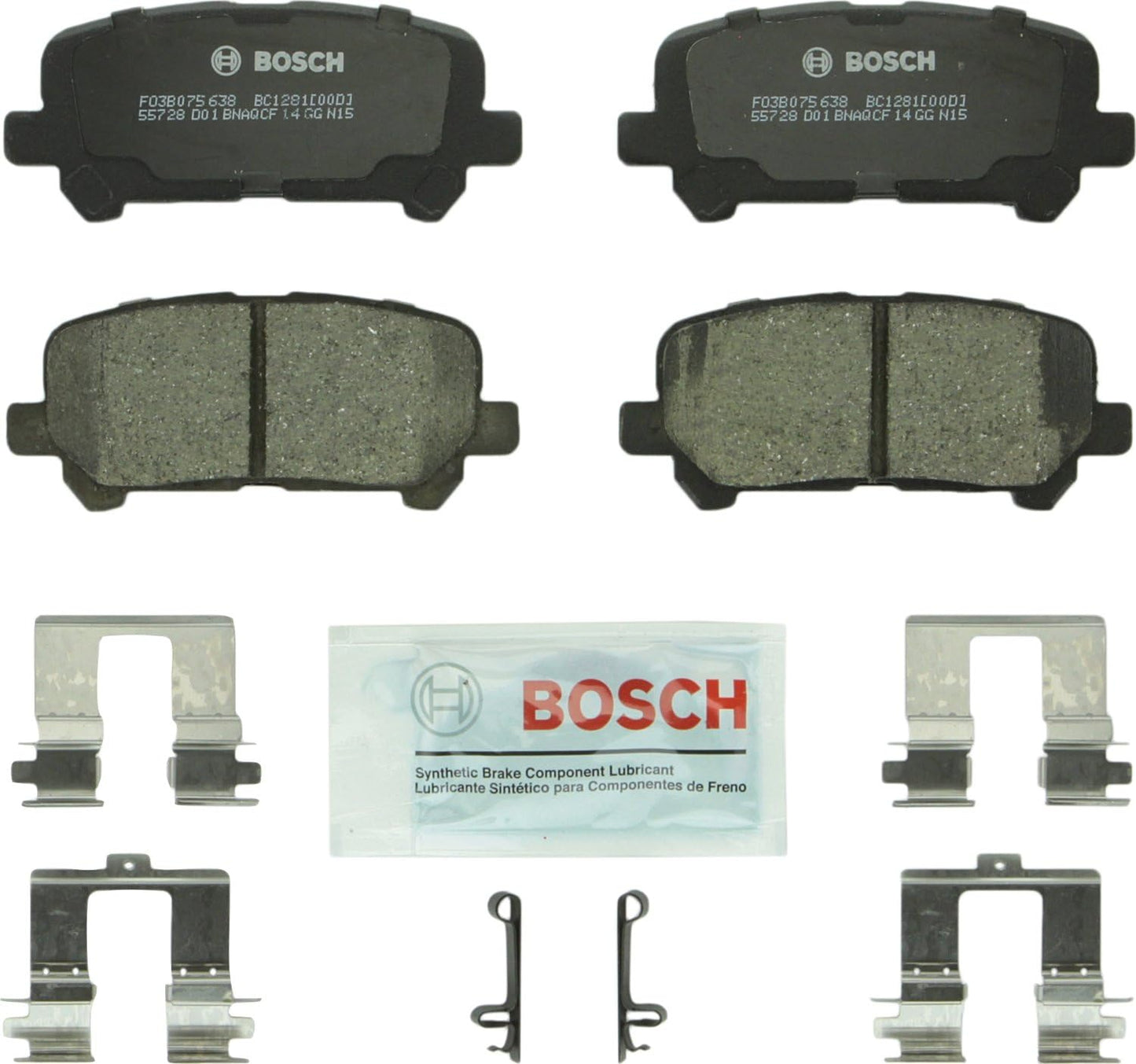 BOSCH BC1281 QuietCast Premium Ceramic Brake Pads for Acura Honda
