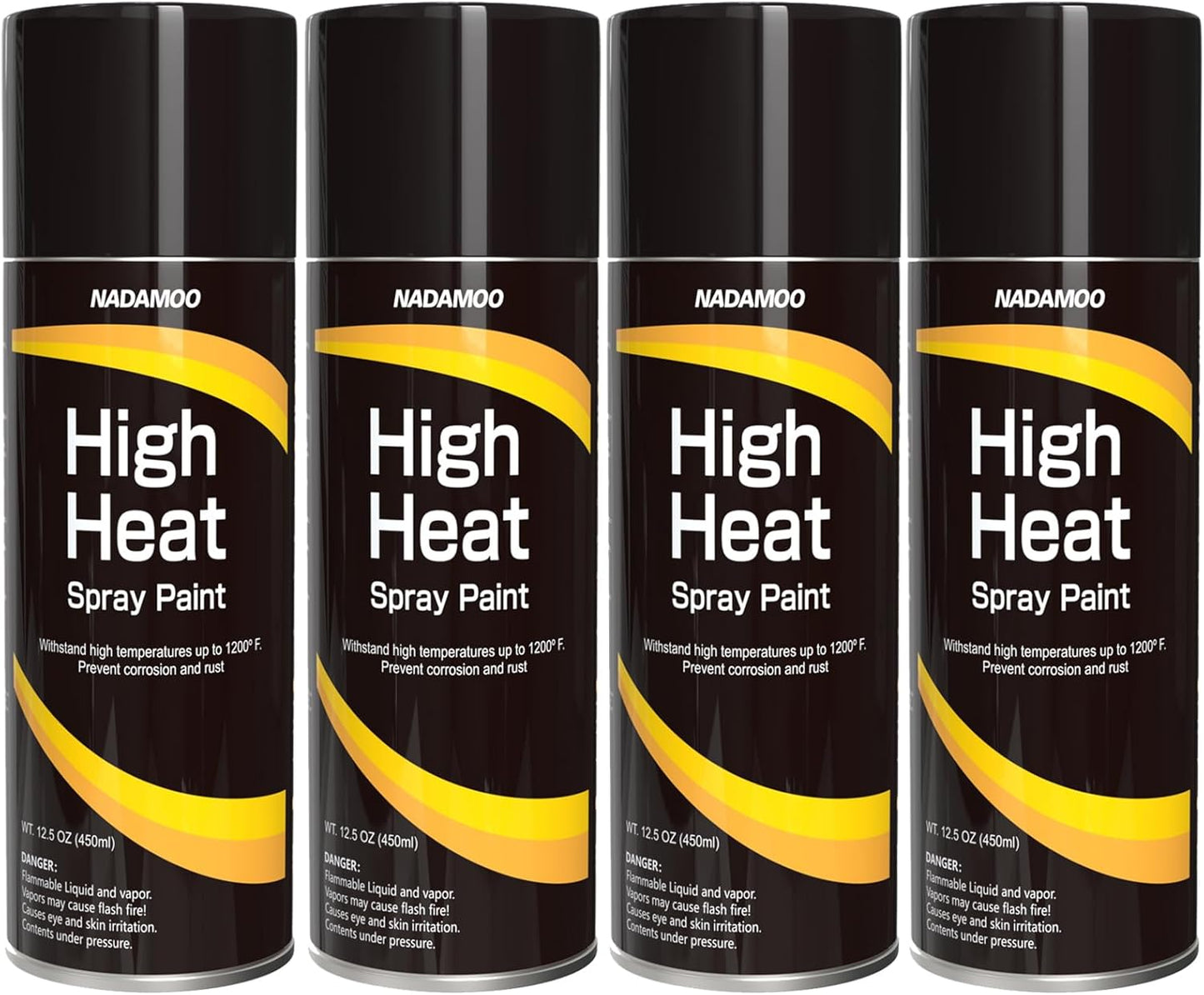 NADAMOO High Heat Spray Paint for Metal - Matte Finish Black