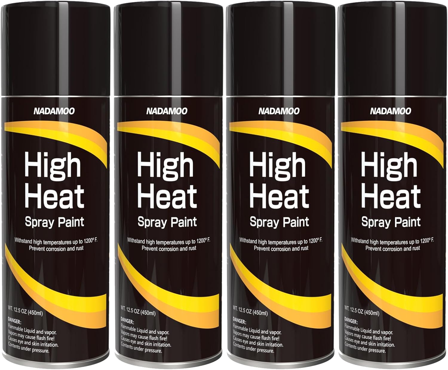 NADAMOO High Heat Spray Paint for Metal - Matte Finish Black