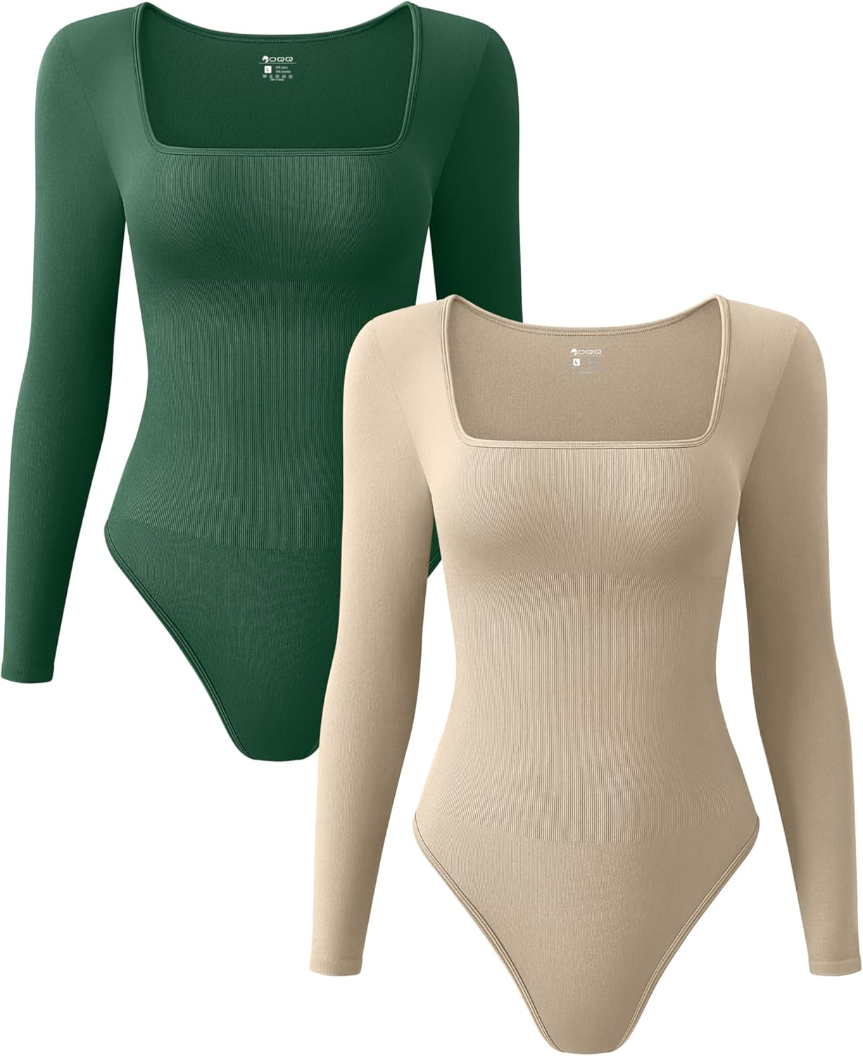 OQQ Women's 2 Piece Bodysuits with Sexy Ribbed Design