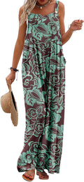 Women's Summer Boho Floral Wide Leg Overalls - Airy Cotton Comfort