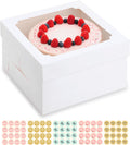 12x12x8 Inch Cake Boxes 30 pcs - Sturdy White Boxes with Window