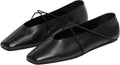 Women's Square Toe Ballet Flats Criss-Cross Straps (Style N5WM)