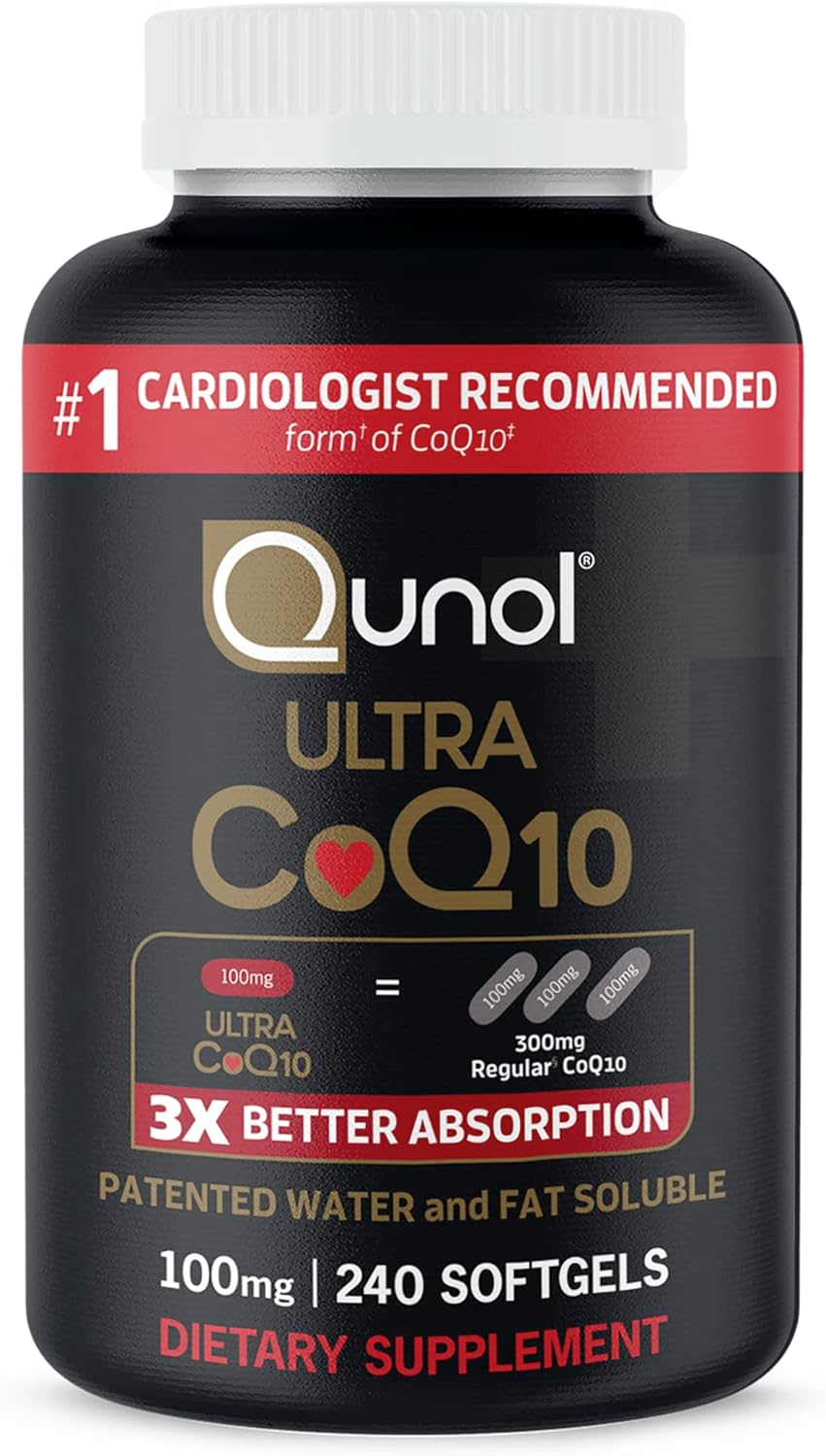 Qunol CoQ10 100mg Softgels for Heart Health and Energy Boost