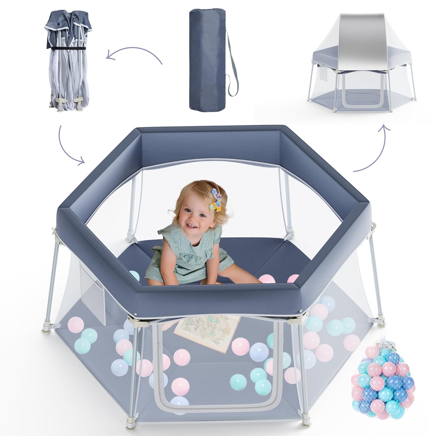 Portable Baby Playpen: Indoor-Outdoor Fun & Safety