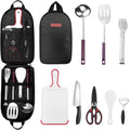 Odoland 8 Pc Camping Utensil Set - Compact & Organized!