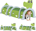 Qaba Crocodile Tunnel Toddler Tunnel for Kids Crawl and Climb - Fun