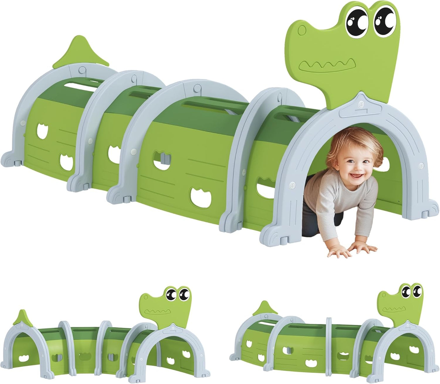 Qaba Crocodile Tunnel for Kids - Fun Indoor Outdoor Play Structure