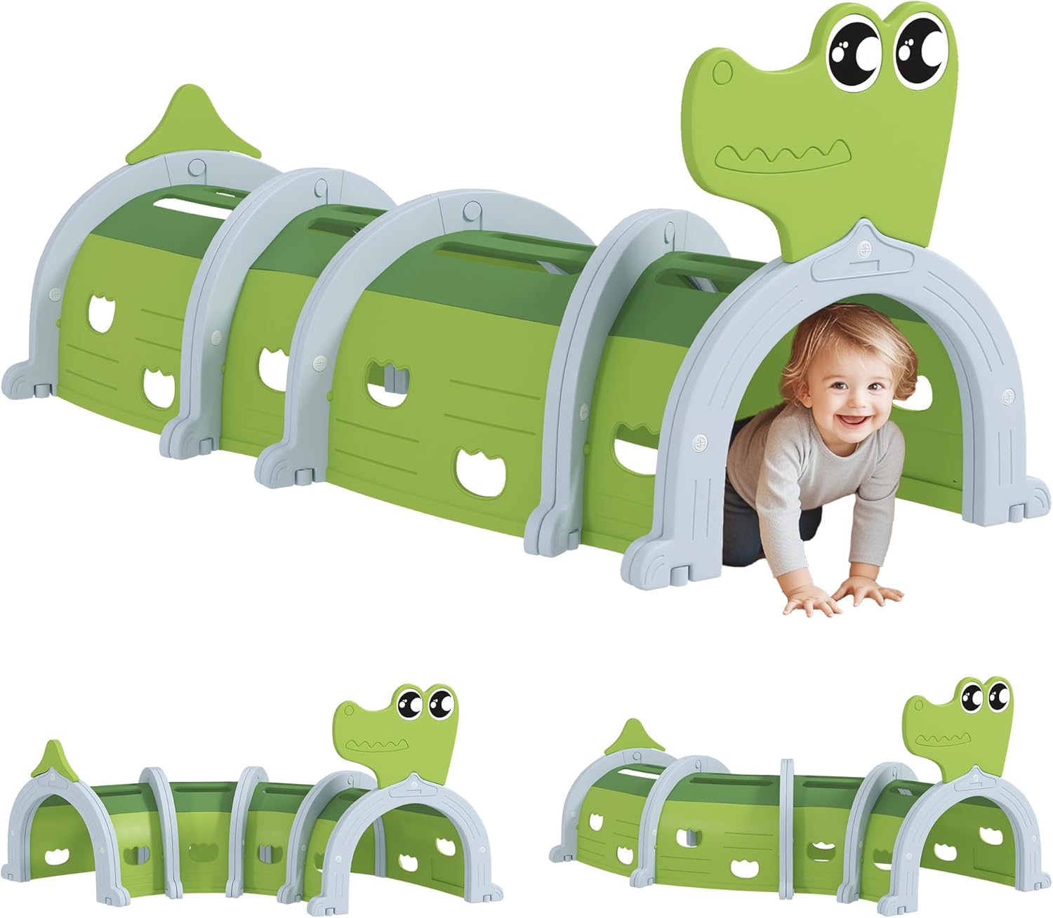 Qaba Crocodile Tunnel for Kids - Fun Indoor Outdoor Play Structure