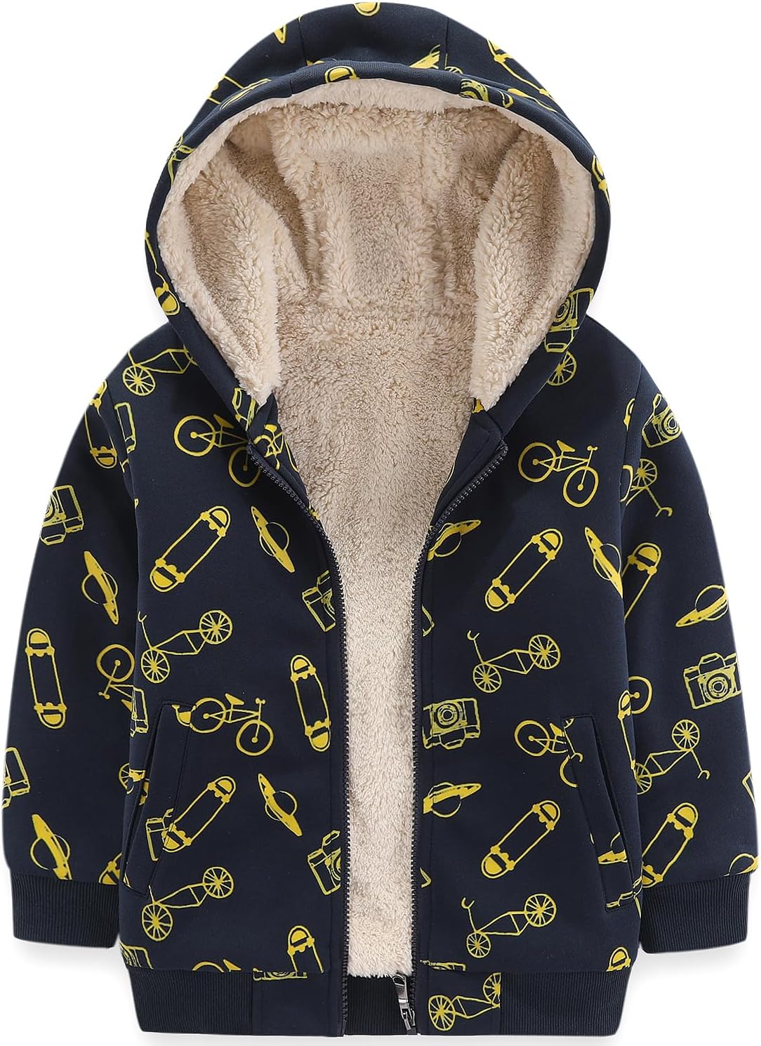 Bumeex Kids Sherpa Fleece Lined Jacket for All Seasons