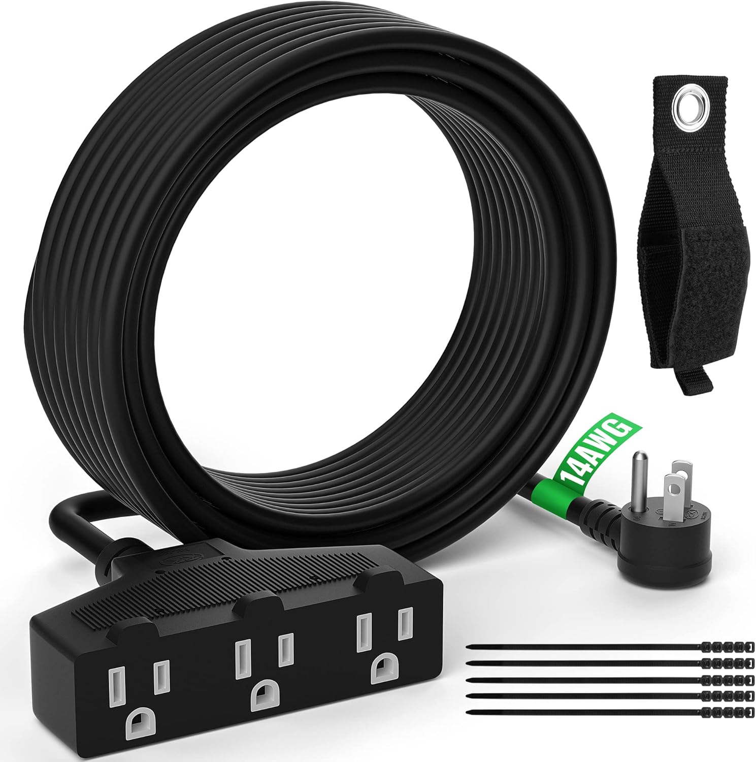Outdoor Extension Cord 40 Ft with 3 Outlets for Versatile Use