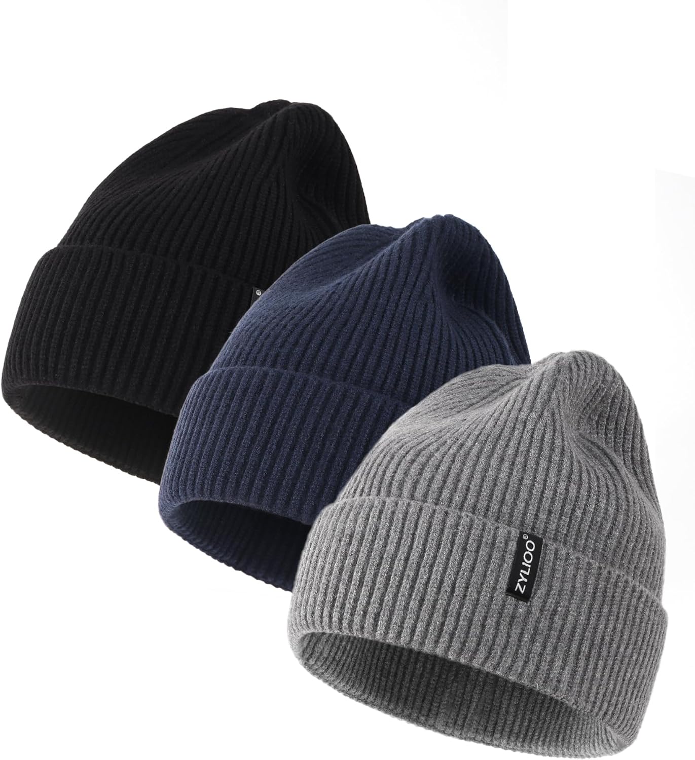 Zylioo Oversize Beanie Hats: XXL Warm Knit Cuffed Winter Caps