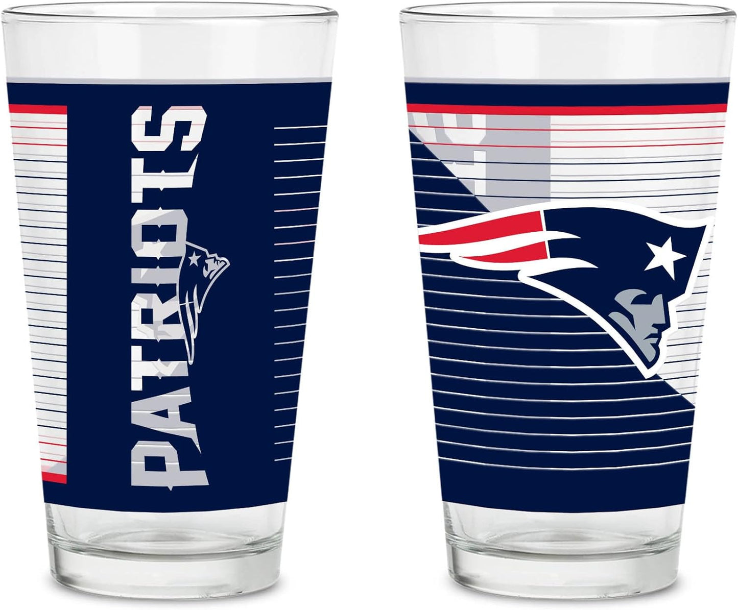 NFL Football Pint Glasses Set of 2 with Digitally Printed Logo