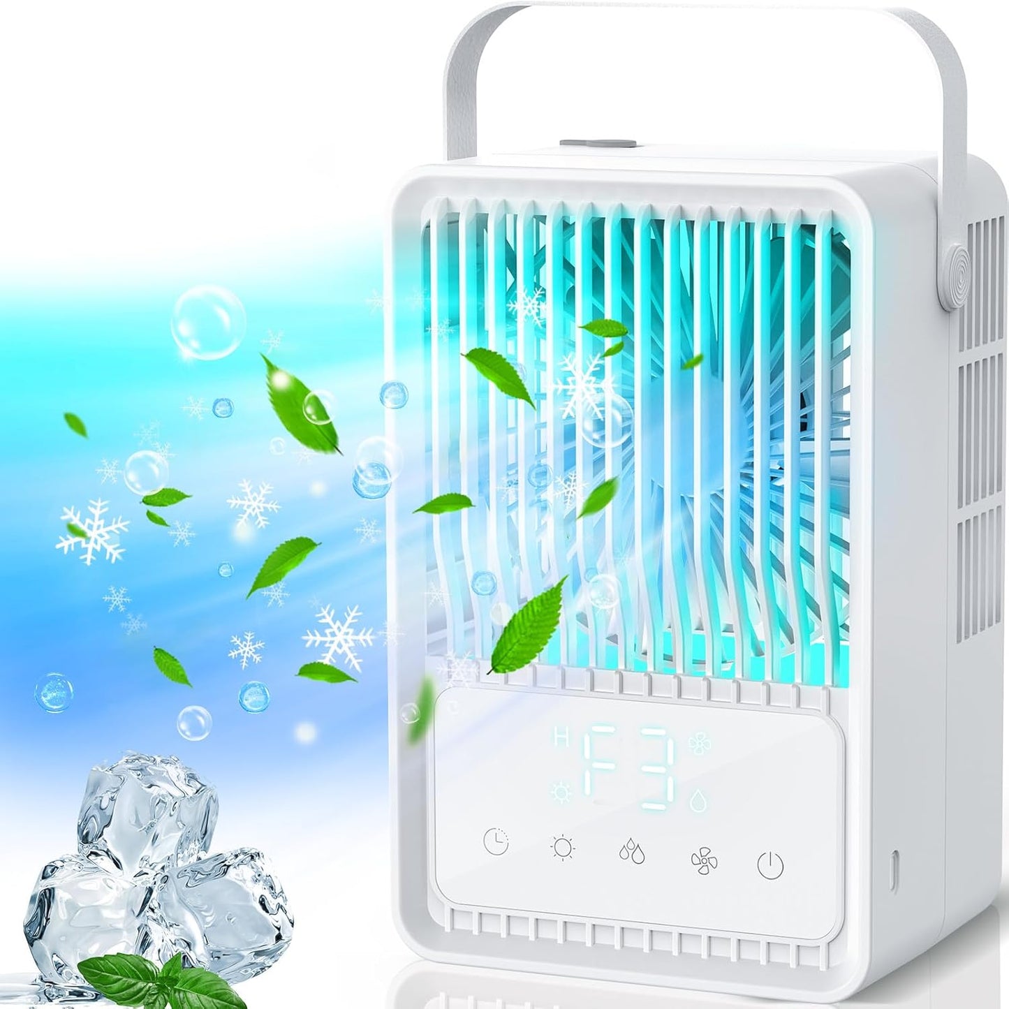 Adelbras Portable Air Cooler - 3 Wind Speeds, 2 Mist Modes