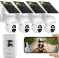 2.5K Solar Security Cameras Wireless Outdoor 4-Camera Kit - Full Color