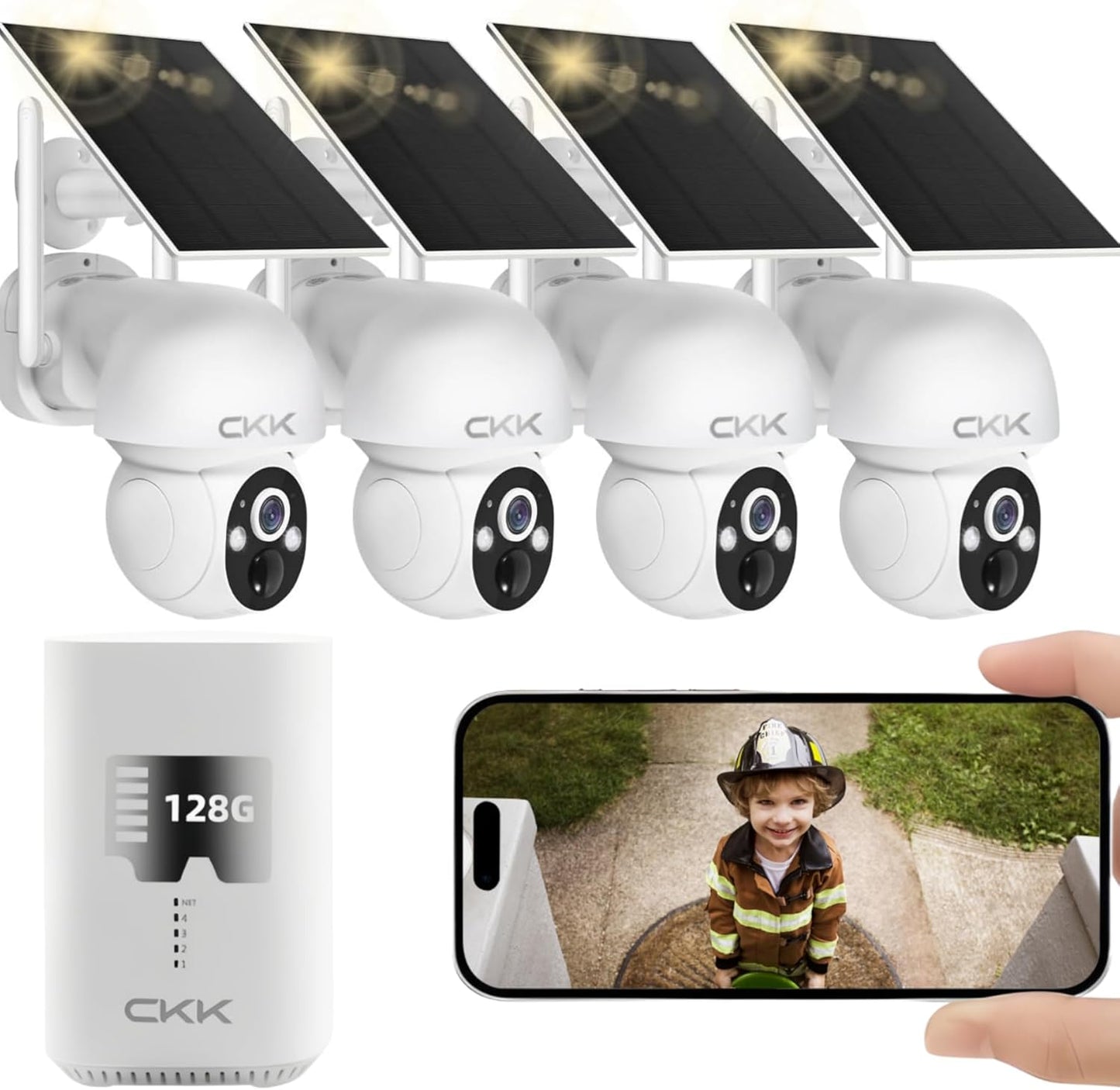 CKK 2.5K Solar Security Cameras Wireless Outdoor for Safety