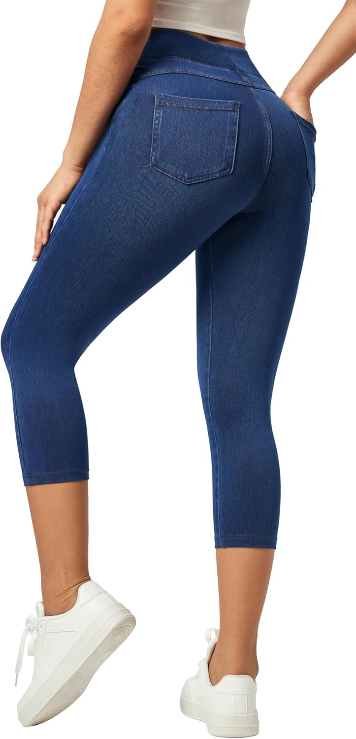 IUGA Jeggings for Women: Stretchy High Waisted Capri Jeans