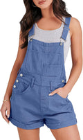 Women's Denim Shortalls Overalls Loose Fit - Adjustable Summer Romper