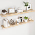 Natural Wood Floating Shelves 48 in Set of 2 - Simple Floating Display