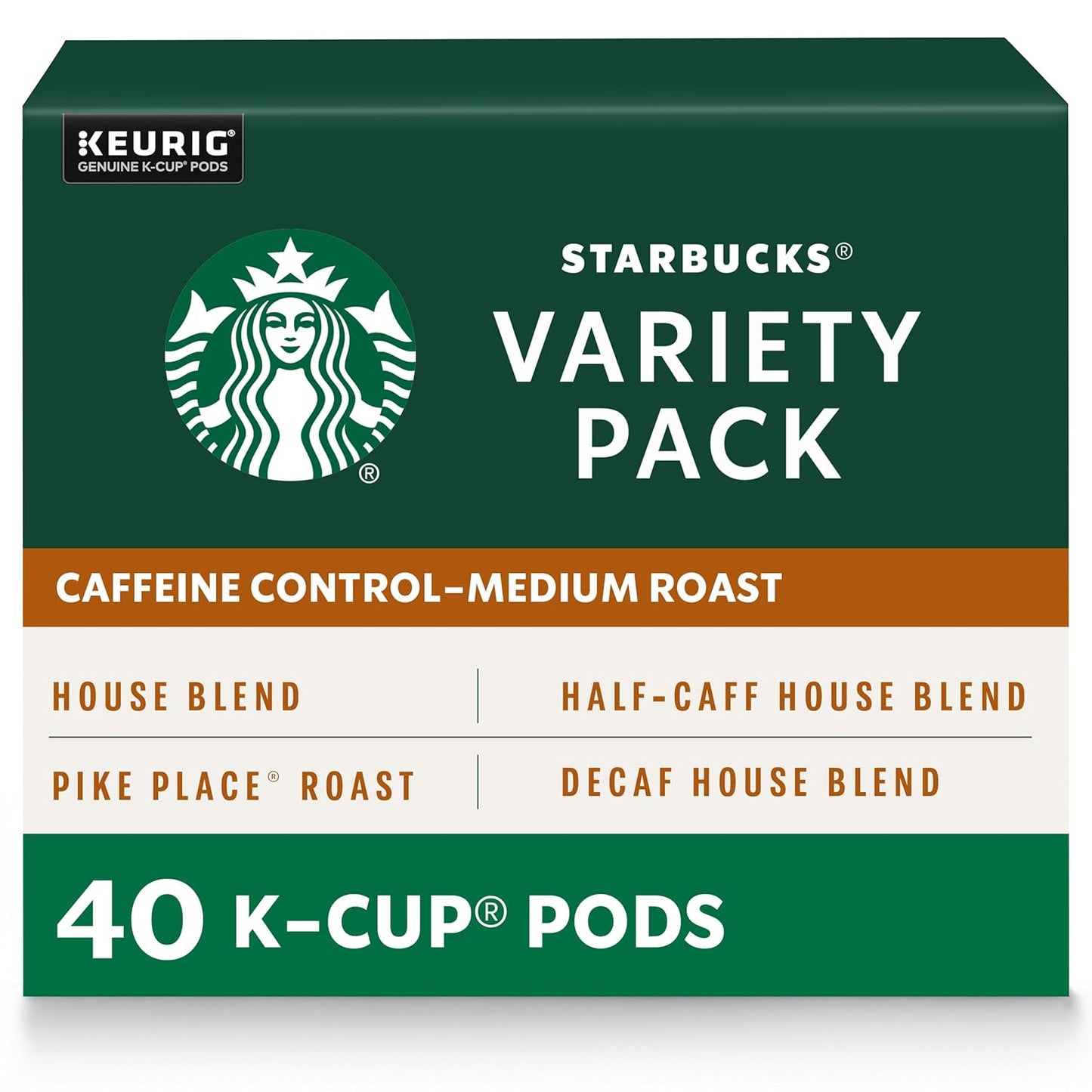 Starbucks Medium Roast Variety Pack 40 Pods