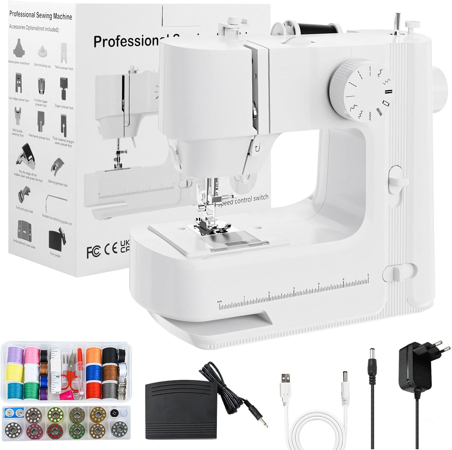 OKYUK Mini Sewing Machine - Easy 2-Speed for Beginners!