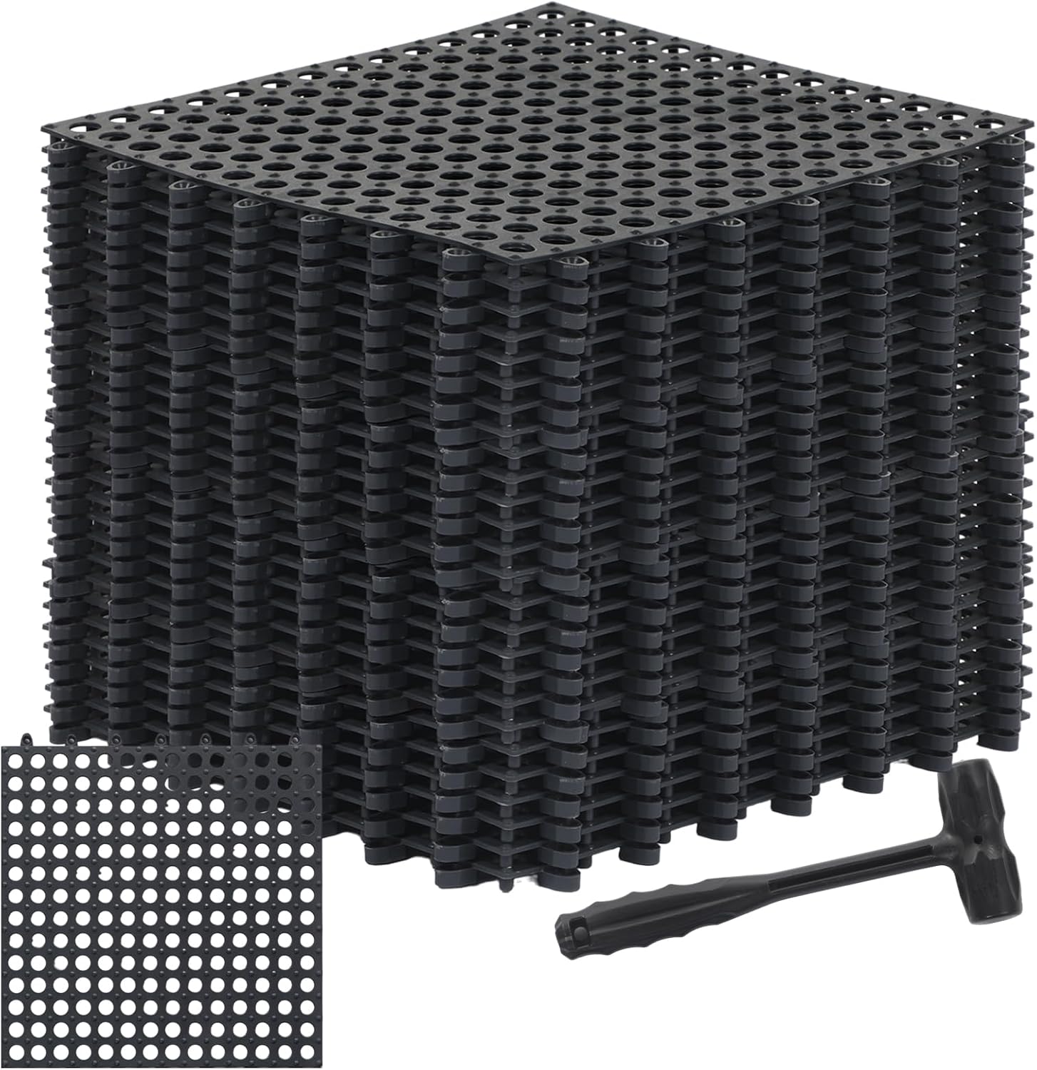 24 Pack Interlocking Drainage Tiles for Pool and Bathroom Use