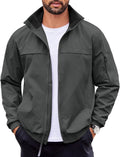 Mens Lightweight Bomber Jacket Stand Collar Windbreaker